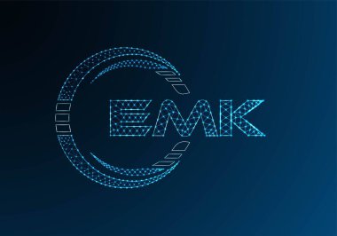 EMK düşük poli harfli logo vektör tasarımı. EMK düşük poli logo tasarımı. Düşük polyester logo.