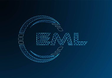 EML düşük poli harfli logo vektör tasarımı. EML düşük poli logo tasarımı. Düşük polyester logo.