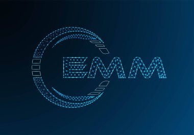 EMM düşük poli harfli logo vektör tasarımı. EMM düşük polyester logo tasarımı. Düşük polyester logo.