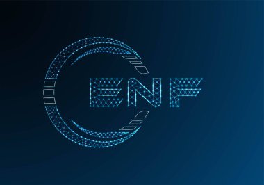 ENF düşük poli harfli logo vektör tasarımı. ENF düşük poli logo tasarımı. Düşük polyester logo.