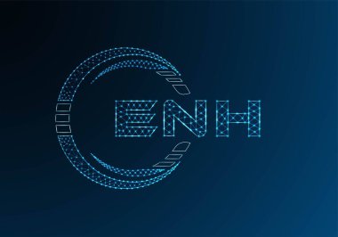 ENH düşük poli harfli logo vektör tasarımı. ENH düşük poli logo tasarımı. Düşük polyester logo.