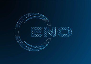 ENO düşük poli harfli logo vektör tasarımı. ENO düşük polyester logo tasarımı. Düşük polyester logo.
