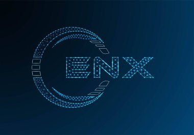 ENX düşük poli harfli logo vektör tasarımı. ENX düşük poli logo tasarımı. Düşük polyester logo.