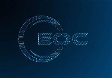EOC düşük poli harfli logo vektör tasarımı. EOC düşük polyester logo tasarımı. Düşük polyester logo.