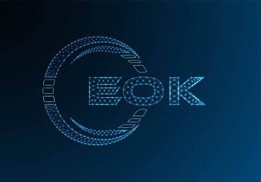 EOK düşük poli harfli logo vektör tasarımı. EOK alt poli logo tasarımı. Düşük polyester logo.