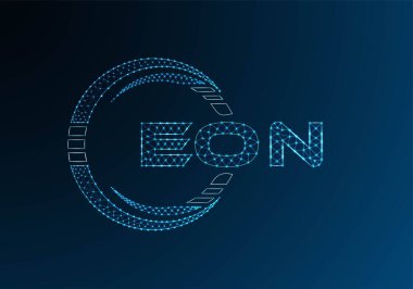 EON düşük poli harfli logo vektör tasarımı. EON düşük polyester logo tasarımı. Düşük polyester logo.