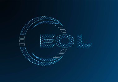 EOL düşük poli harfli logo vektör tasarımı. EOL düşük polyester logo tasarımı. Düşük polyester logo.