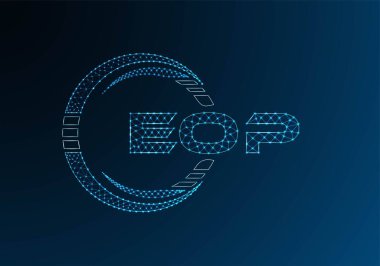 EOP düşük poli harfli logo vektör tasarımı. EOP düşük polyester logo tasarımı. Düşük polyester logo.