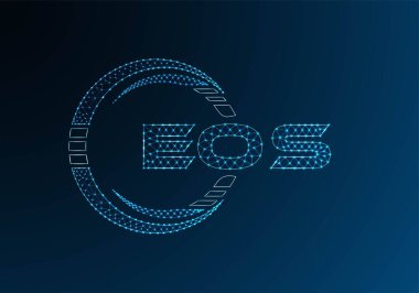 EOS düşük poli harfli logo vektör tasarımı. EOS düşük polyester logo tasarımı. Düşük polyester logo.