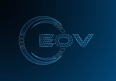 EOV düşük poli harfli logo vektör tasarımı. EOV düşük polyester logo tasarımı. Düşük polyester logo.