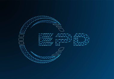 EPD düşük poli harfli logo vektör tasarımı. EPD düşük polyester logo tasarımı. Düşük polyester logo.