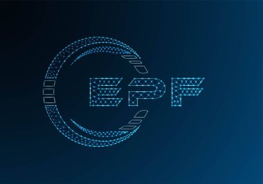 EPF düşük poli harfli logo vektör tasarımı. EPF düşük polyester logo tasarımı. Düşük polyester logo.