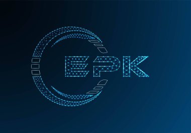 EPK düşük poli harfli logo vektör tasarımı. EPK düşük polyester logo tasarımı. Düşük polyester logo.