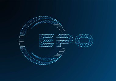 EPO düşük poli harfli logo vektör tasarımı. EPO düşük polyester logo tasarımı. Düşük polyester logo.