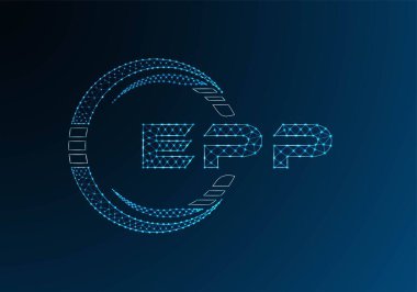 EPP düşük poli harfli logo vektör tasarımı. EPP düşük polyester logo tasarımı. Düşük polyester logo.