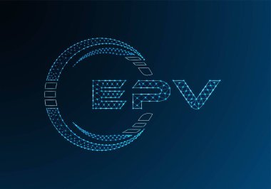 EPV düşük poli harfli logo vektör tasarımı. EPV düşük polyester logo tasarımı. Düşük polyester logo.