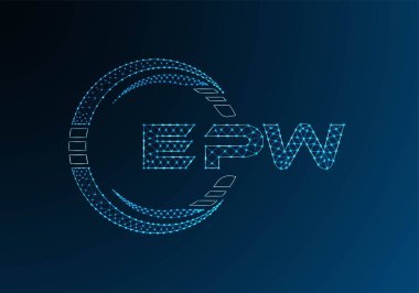 EPW düşük poli harfli logo vektör tasarımı. EPW düşük polyester logo tasarımı. Düşük polyester logo.