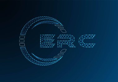 ERC düşük poli harfli logo vektör tasarımı. ERC düşük poli logo tasarımı. Düşük polyester logo.