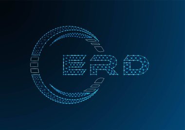 ERD düşük poli harfli logo vektör tasarımı. ERD düşük polyester logo tasarımı. Düşük polyester logo.