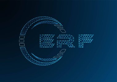 ERF düşük poli harfli logo vektör tasarımı. ERF düşük poli logo tasarımı. Düşük polyester logo.