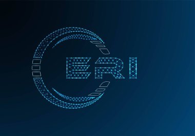ERI düşük poli harfli logo vektör tasarımı. ERI düşük poli logo tasarımı. Düşük polyester logo.