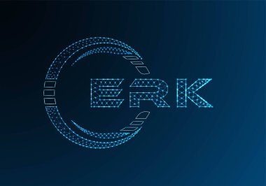 ERK düşük poli harfli logo vektör tasarımı. ERK düşük poli logo tasarımı. Düşük polyester logo.