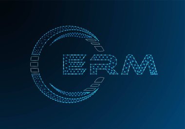 ERM düşük poli harfli logo vektör tasarımı. ERM düşük poli logo tasarımı. Düşük polyester logo.