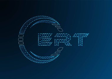 ERT düşük poli harfli logo vektör tasarımı. ERT alt polyester logo tasarımı. Düşük polyester logo.