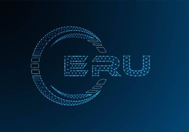 ERU düşük poli harfli logo vektör tasarımı. ERU düşük poli logosu tasarımı. Düşük polyester logo.