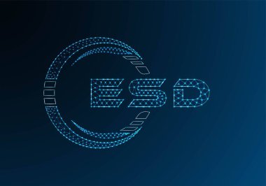 ESD düşük poli harfli logo vektör tasarımı. ESD düşük polyester logo tasarımı. Düşük polyester logo.