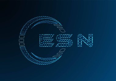 ESN düşük poli harfli logo vektör tasarımı. ESN düşük polyester logo tasarımı. Düşük polyester logo.