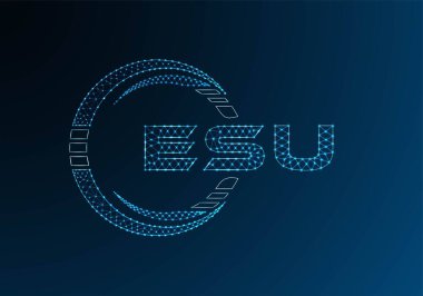 ESU düşük poli harfli logo vektör tasarımı. ESU düşük polyester logo tasarımı. Düşük polyester logo.