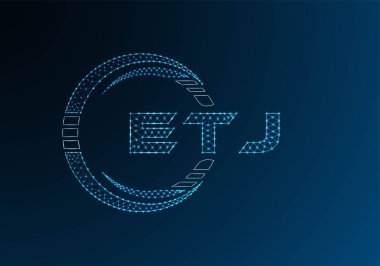 ETJ düşük poli harfli logo vektör tasarımı. ETJ düşük polyester logo tasarımı. Düşük polyester logo.