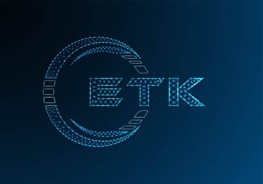ETK düşük poli harfli logo vektör tasarımı. ETK alt poli logo tasarımı. Düşük polyester logo.