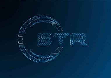 ETR düşük poli harfli logo vektör tasarımı. ETR düşük polyester logo tasarımı. Düşük polyester logo.