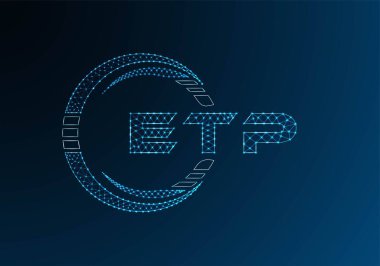 ETP düşük poli harfli logo vektör tasarımı. ETP düşük polyester logo tasarımı. Düşük polyester logo.