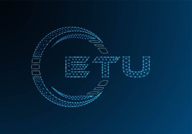 ETU düşük poli harfli logo vektör tasarımı. ETU düşük polyester logo tasarımı. Düşük polyester logo.