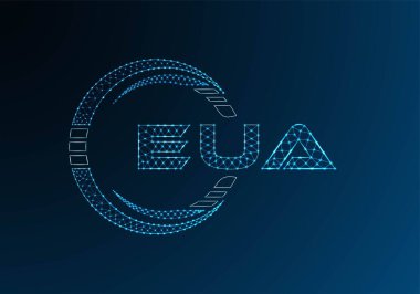 EUA düşük poli harfli logo vektör tasarımı. EUA düşük poli logosu tasarımı. Düşük polyester logo.