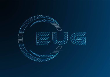 EUG düşük poli harfli logo vektör tasarımı. EUG düşük poli logo tasarımı. Düşük polyester logo.