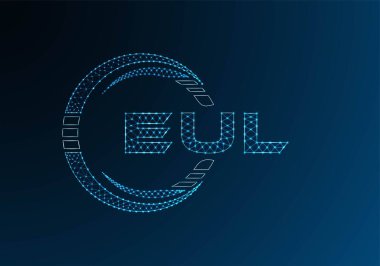 EUL düşük poli harfli logo vektör tasarımı. EUL düşük poli logo tasarımı. Düşük polyester logo.