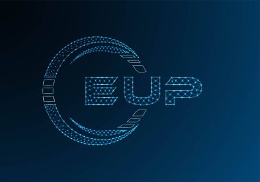 EUP düşük poli harfli logo vektör tasarımı. EUP düşük poli logo tasarımı. Düşük polyester logo.