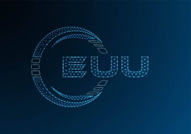 EUU düşük poli harfli logo vektör tasarımı. EUU düşük poli logosu tasarımı. Düşük polyester logo.
