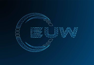 EUW düşük poli harfli logo vektör tasarımı. EUW düşük poli logosu tasarımı. Düşük polyester logo.