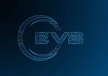 EVB düşük poli harfli logo vektör tasarımı. EVB düşük polyester logo tasarımı. Düşük polyester logo.