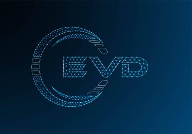 EVD düşük poli harfli logo vektör tasarımı. EVD düşük polyester logo tasarımı. Düşük polyester logo.