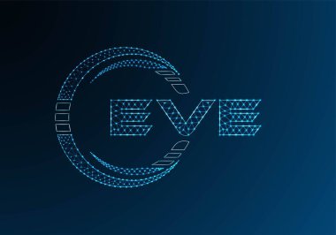 EVE düşük poli harfli logo vektör tasarımı. EVE alt poli logo tasarımı. Düşük polyester logo.