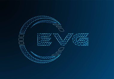 EVG düşük poli harfli logo vektör tasarımı. EVG düşük polyester logo tasarımı. Düşük polyester logo.