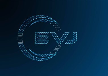 EVJ düşük poli harfli logo vektör tasarımı. EVJ düşük polyester logo tasarımı. Düşük polyester logo.