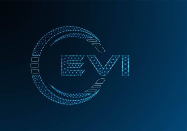 EVI düşük poli harfli logo vektör tasarımı. EVI düşük polyester logo tasarımı. Düşük polyester logo.