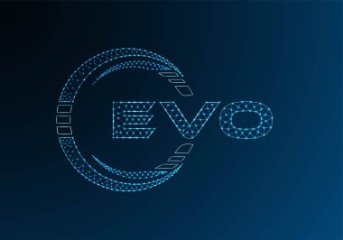 EVO düşük poli harfli logo vektör tasarımı. EVO düşük polyester logo tasarımı. Düşük polyester logo.